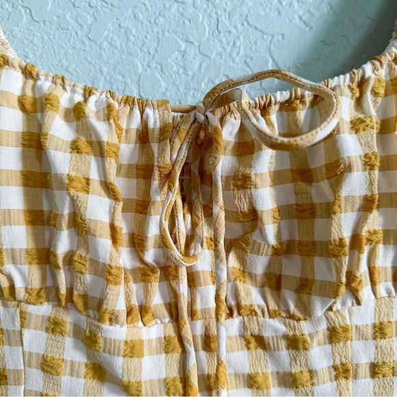 NWT•Cider•Yellow & White Gingham Mini Dress•Retro - Picture 4 of 12